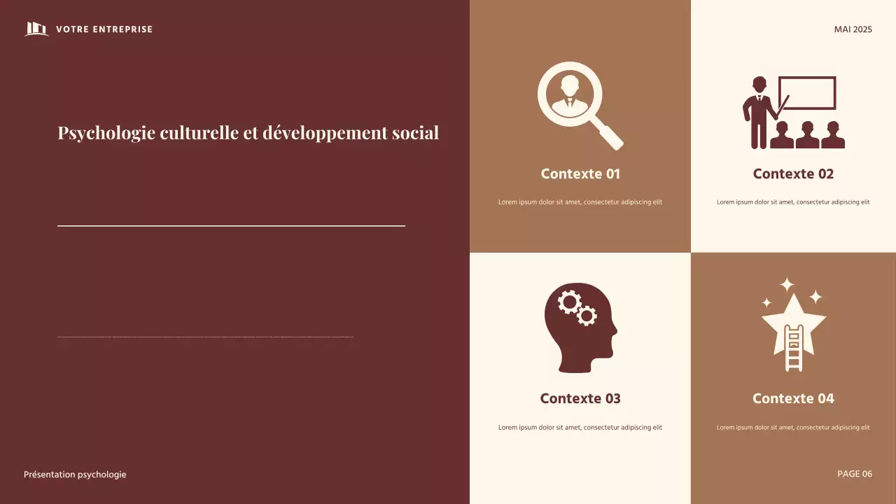 Présentation de psychologie du développement vintage rouge et beige