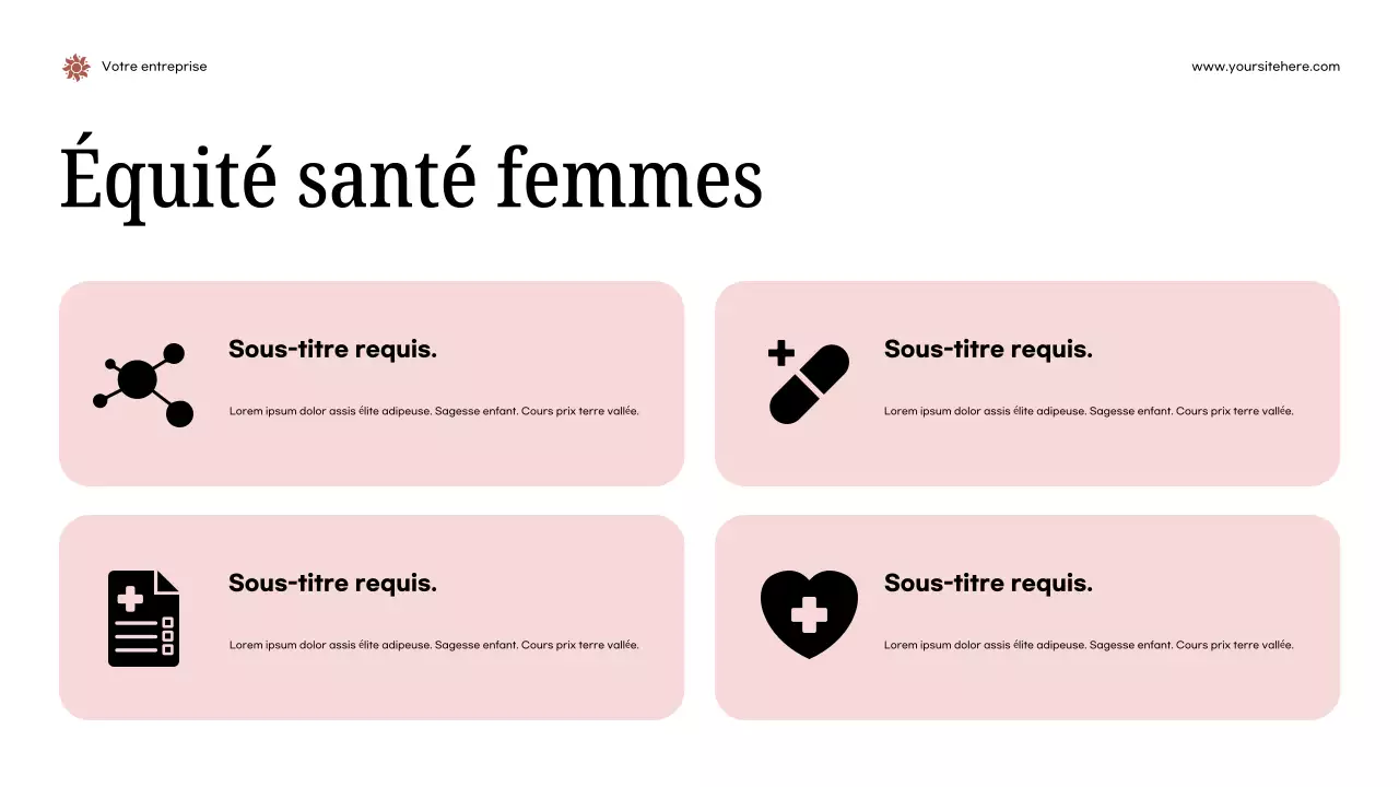 Présentation de l'annonce de santé moderne rose