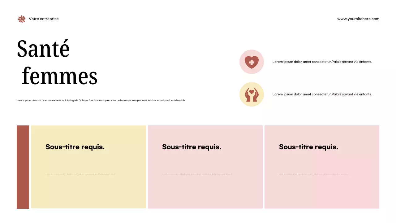 Présentation de l'annonce de santé moderne rose