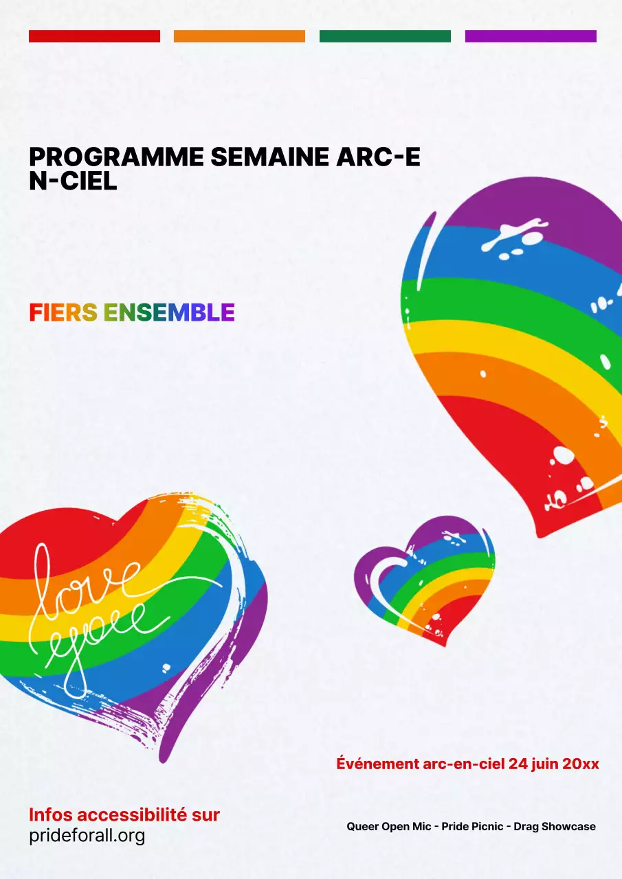 Affiche d'annonce de l'événement Rainbow Retro Pride
