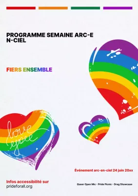 Affiche d'annonce de l'événement Rainbow Retro Pride