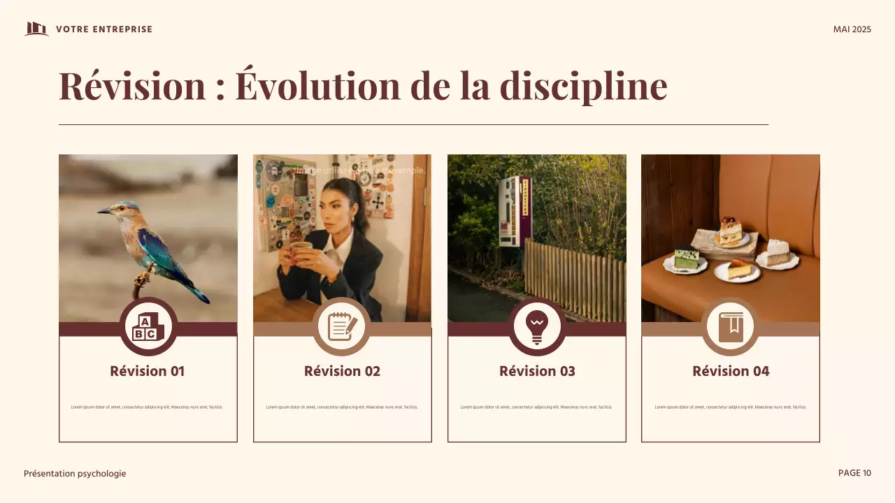 Présentation de psychologie du développement vintage rouge et beige