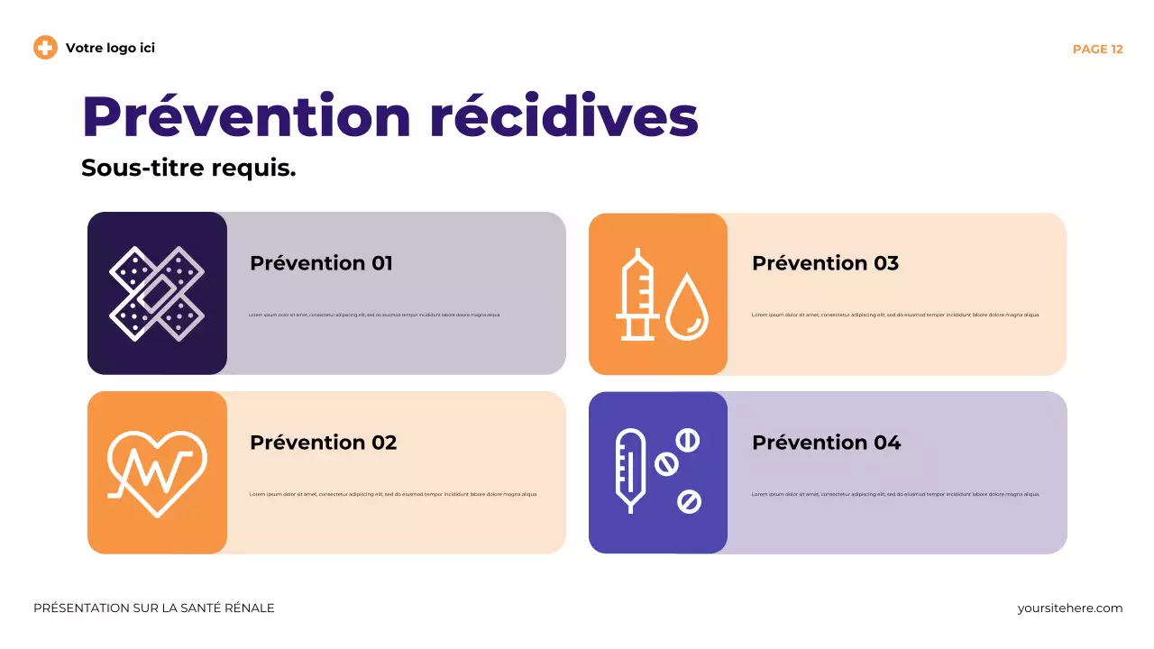 Présentation illustrative moderne et violette sur la santé rénale