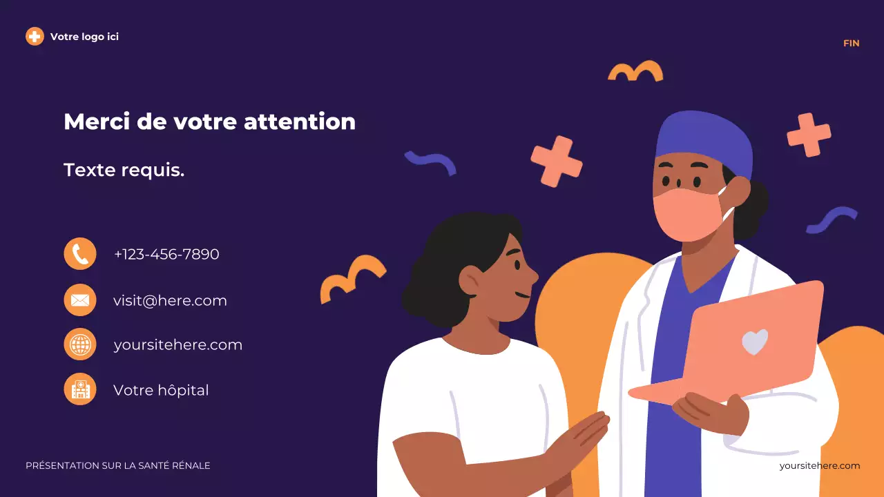 Présentation illustrative moderne et violette sur la santé rénale