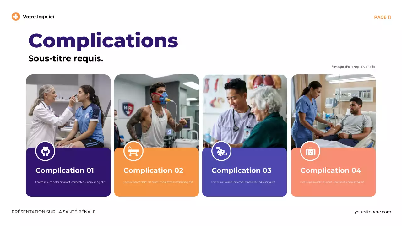 Présentation illustrative moderne et violette sur la santé rénale