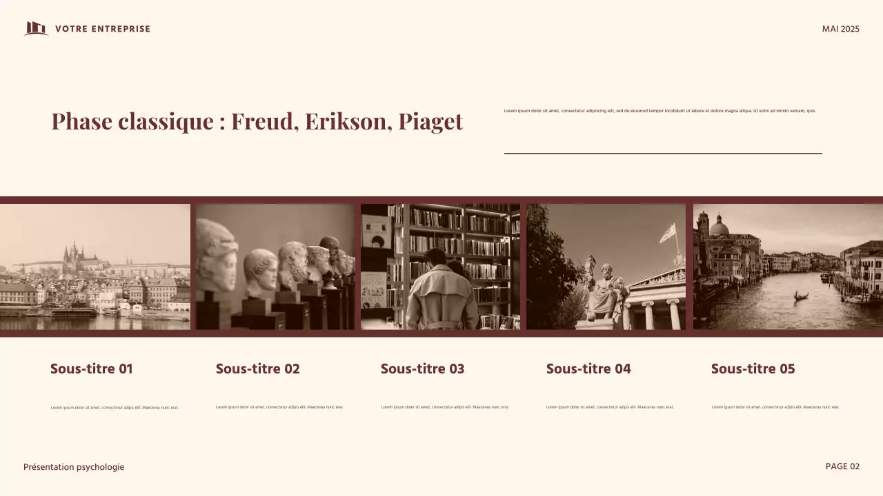 Présentation de psychologie du développement vintage rouge et beige