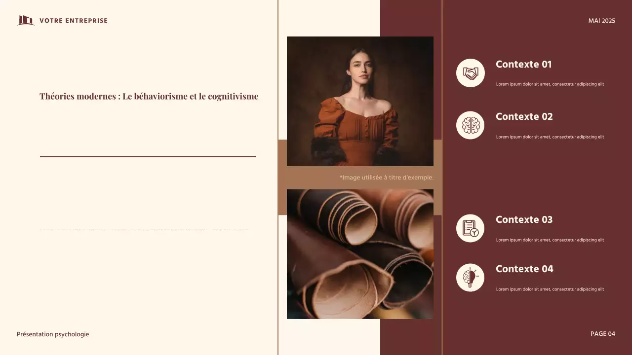 Présentation de psychologie du développement vintage rouge et beige