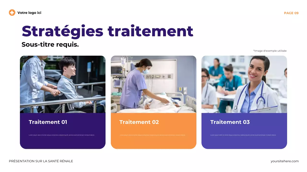 Présentation illustrative moderne et violette sur la santé rénale