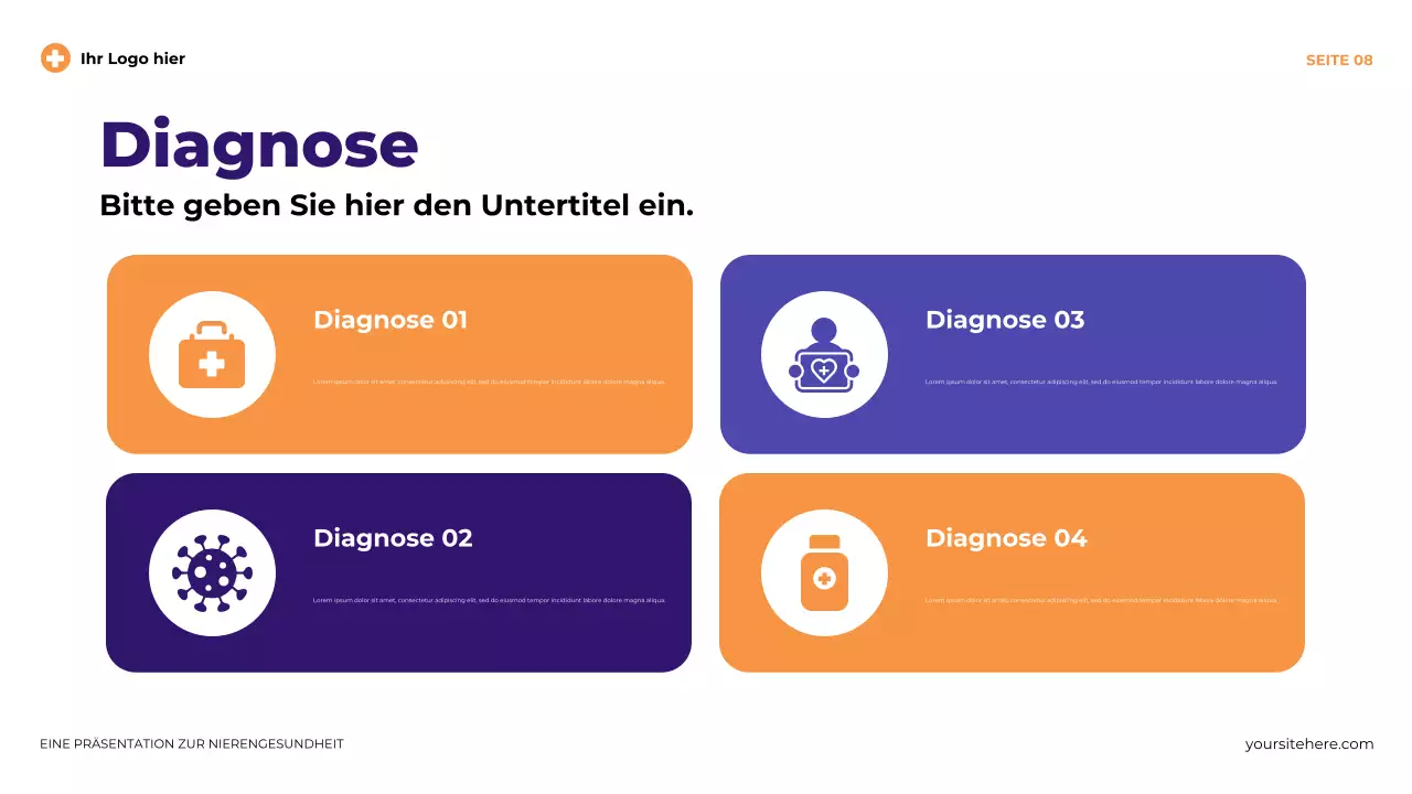 Lila moderne illustrative Nierengesundheit Präsentation