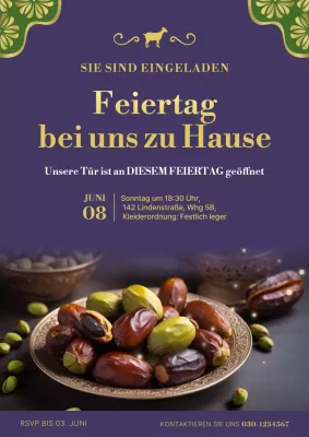 Elegantes Einladungsplakat zur Eid-al-Adha-Feier