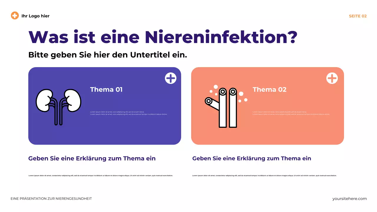 Lila moderne illustrative Nierengesundheit Präsentation