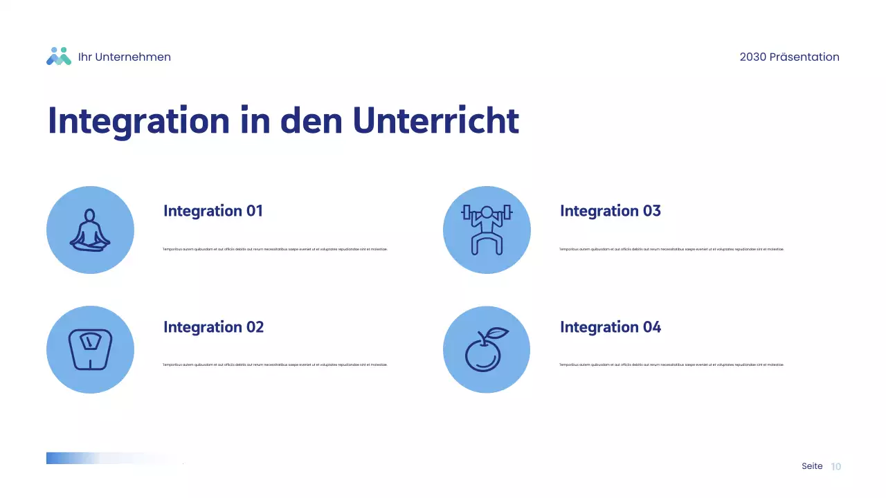 Blaue moderne Wellness-Präsentation