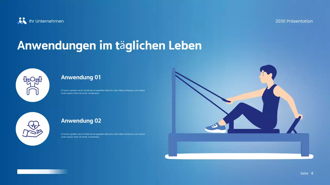 Blaue moderne Wellness-Präsentation