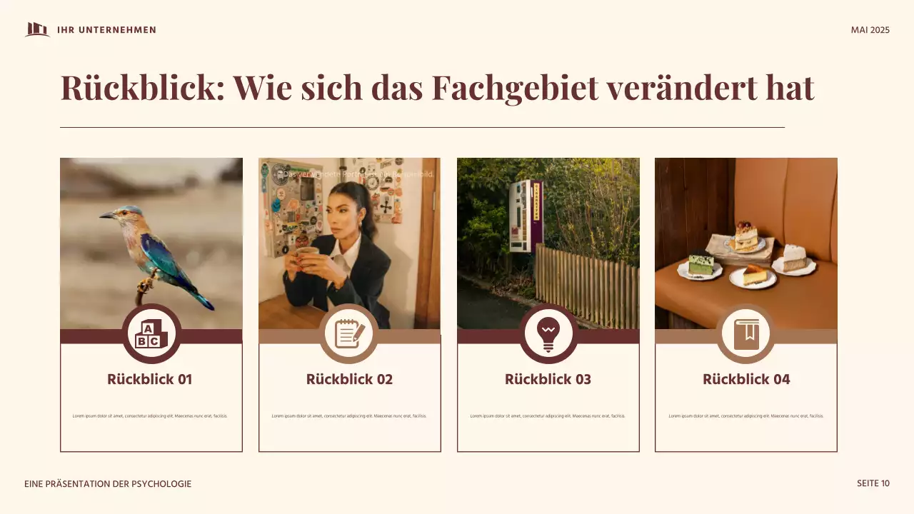 Rote und beige Vintage-Entwicklungspsychologie Präsentation