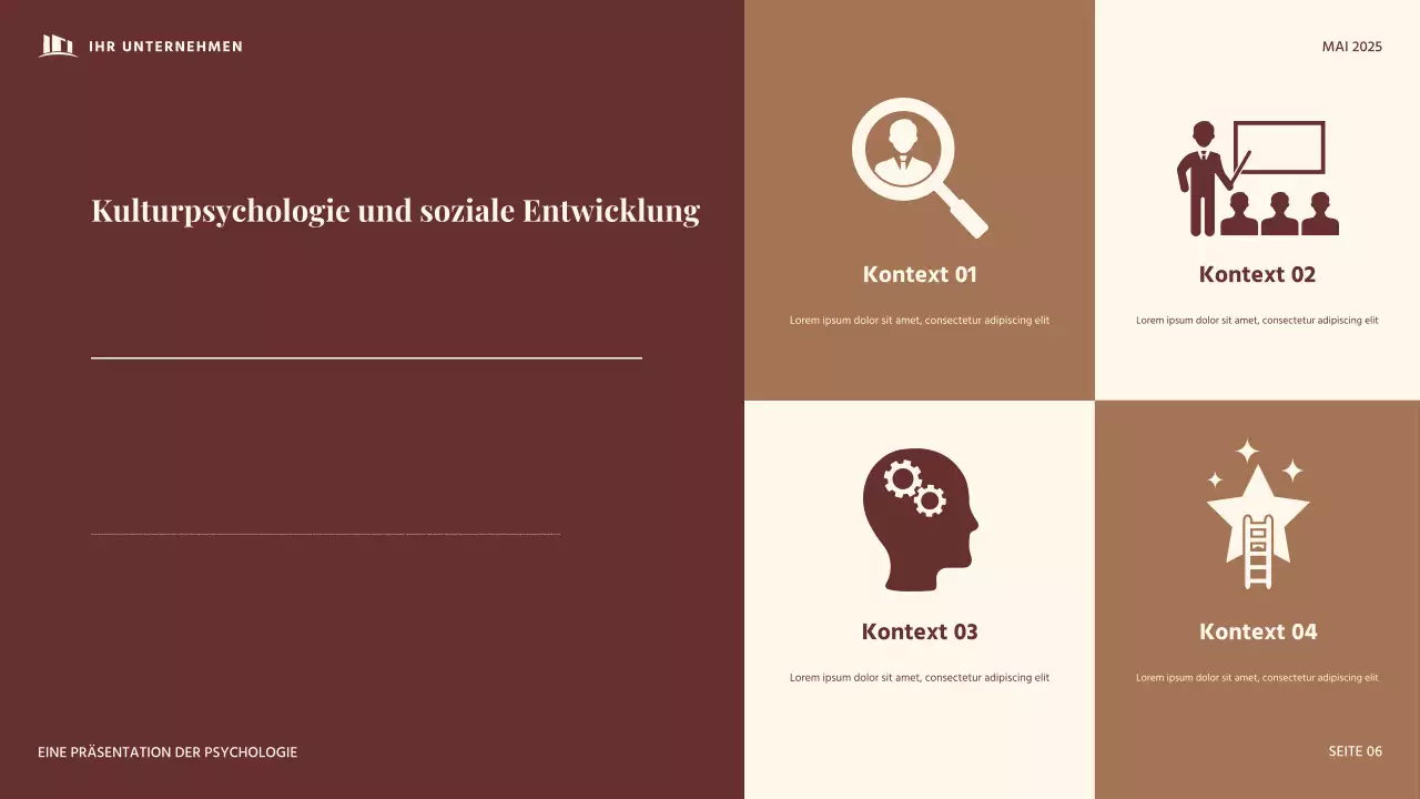 Rote und beige Vintage-Entwicklungspsychologie Präsentation