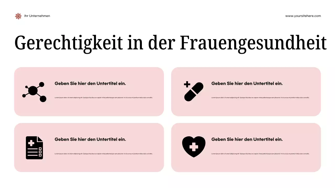 Rosa Moderne Gesundheitsankündigung Präsentation