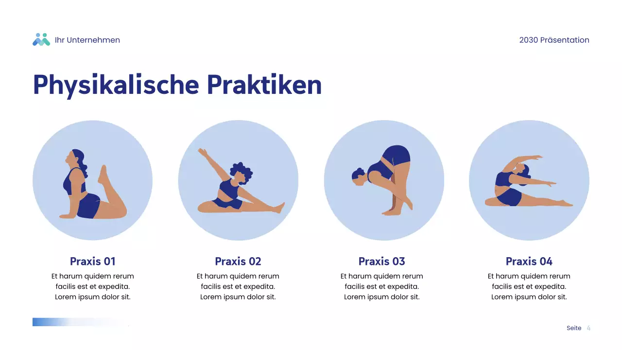 Blaue moderne Wellness-Präsentation