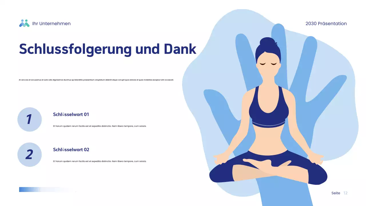 Blaue moderne Wellness-Präsentation
