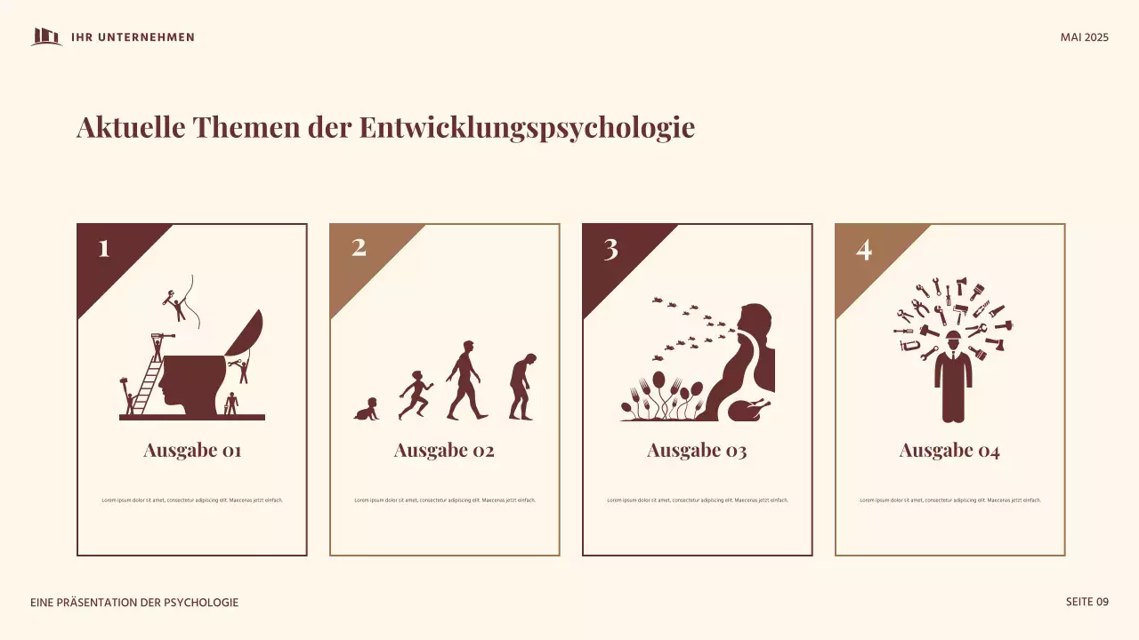 Rote und beige Vintage-Entwicklungspsychologie Präsentation