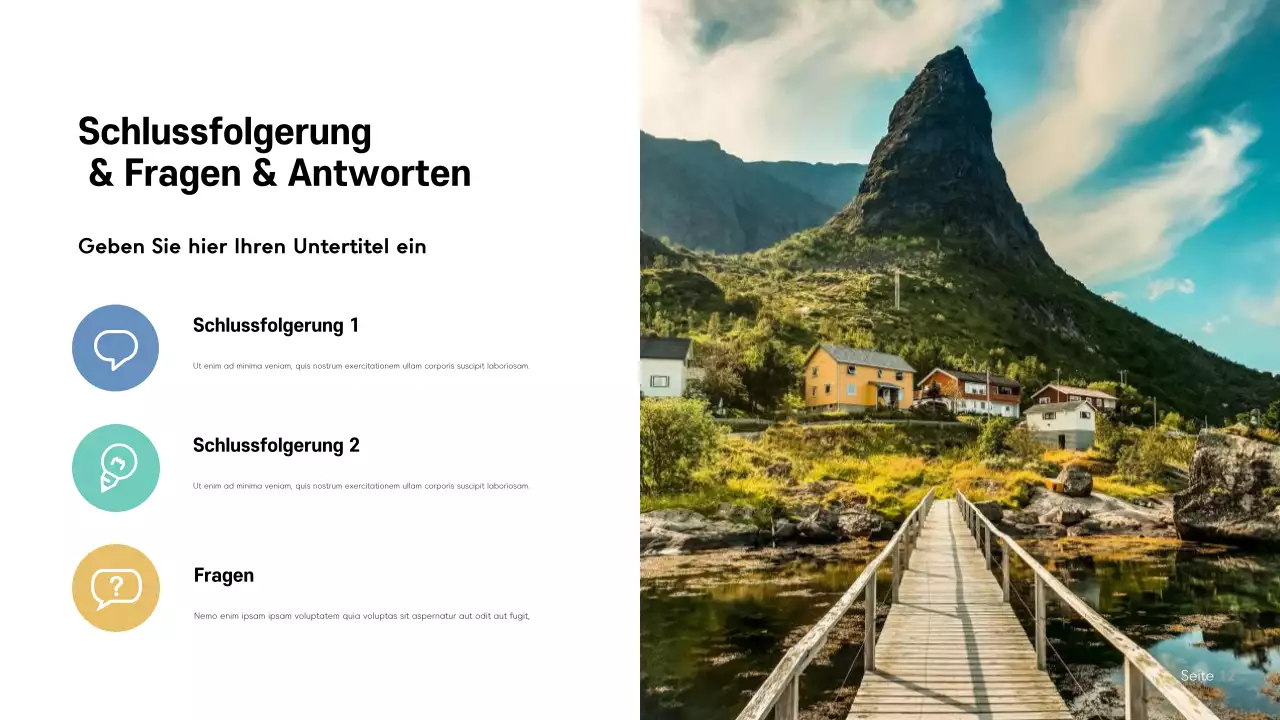 Blaues modernes Norwegen Präsentation