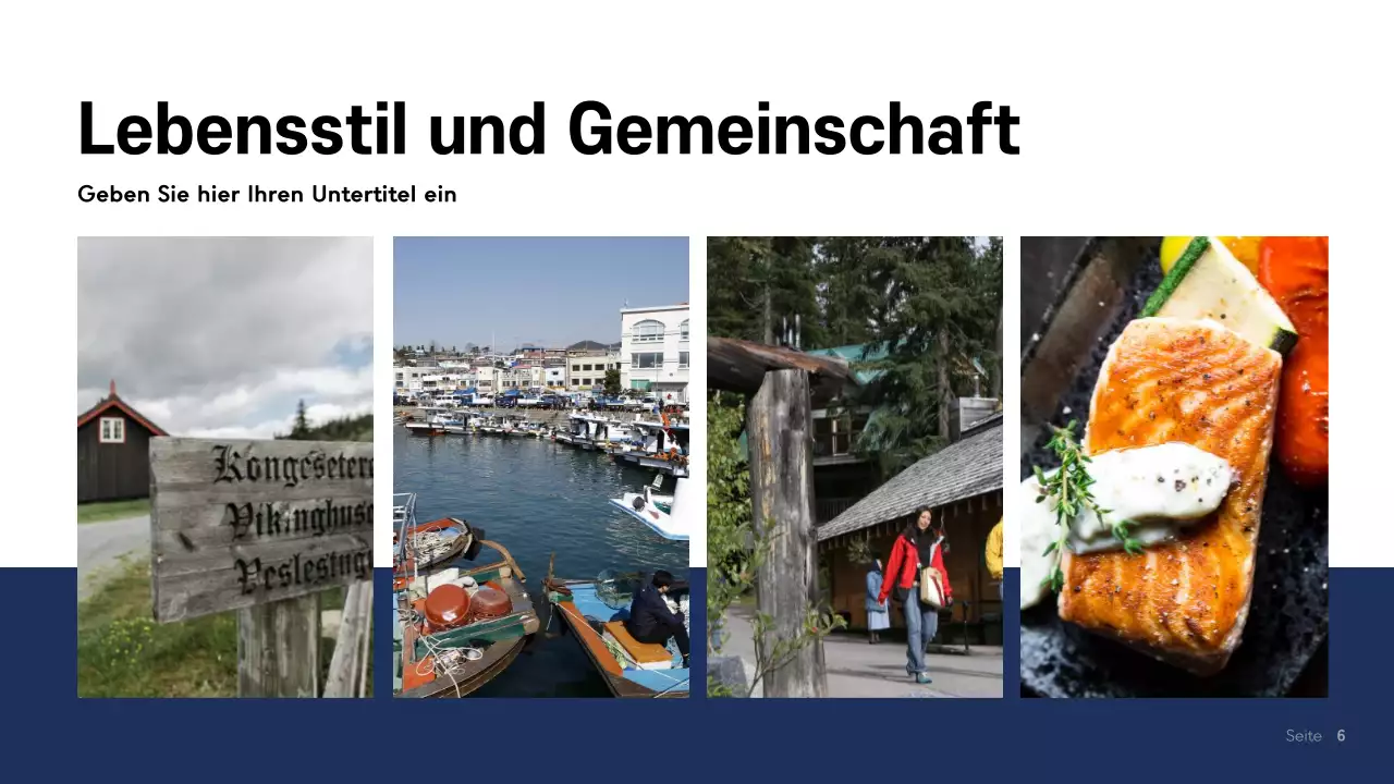 Blaues modernes Norwegen Präsentation