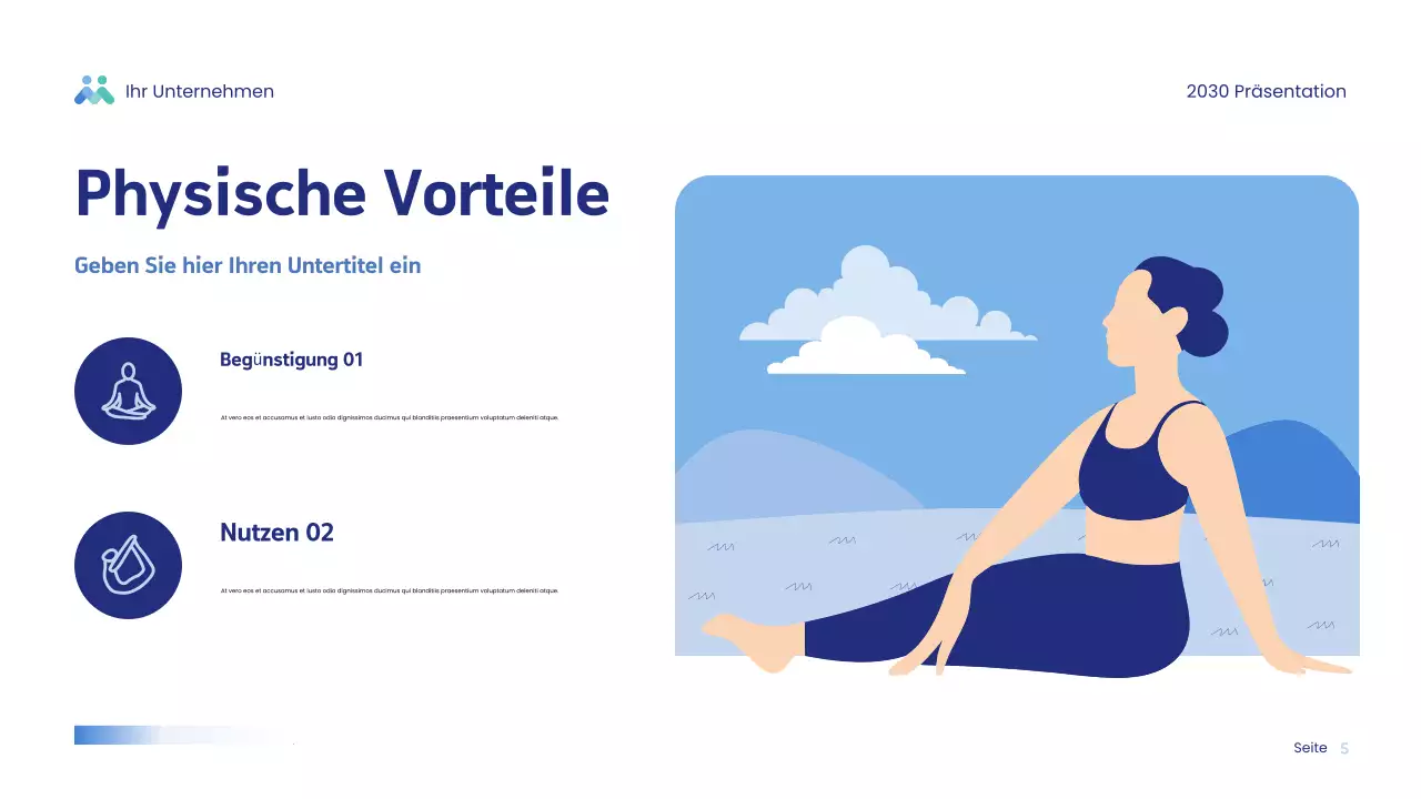 Blaue moderne Wellness-Präsentation