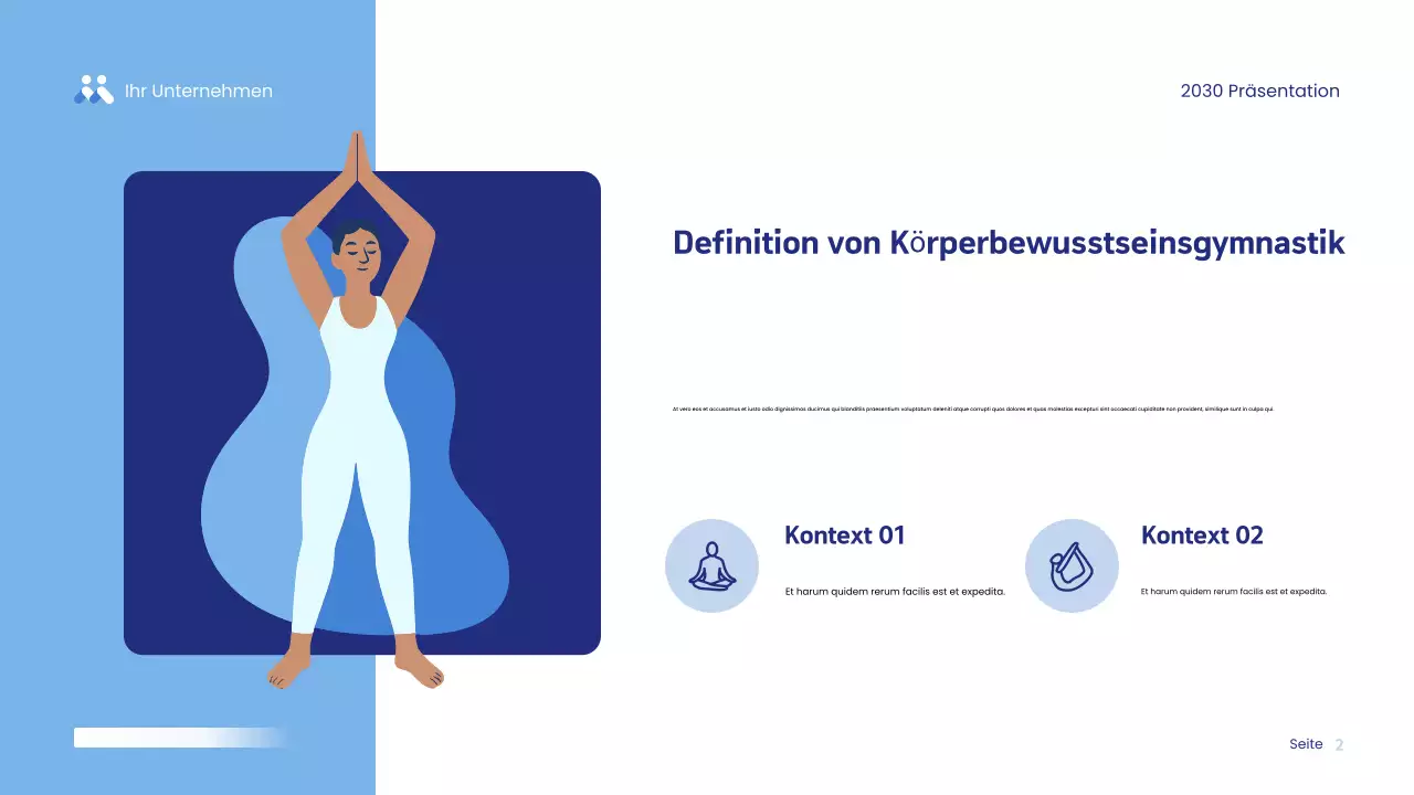 Blaue moderne Wellness-Präsentation