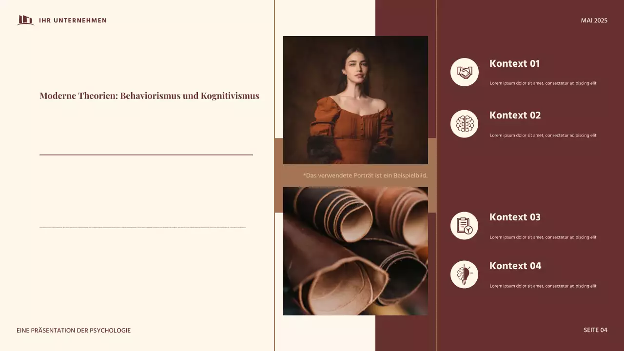 Rote und beige Vintage-Entwicklungspsychologie Präsentation