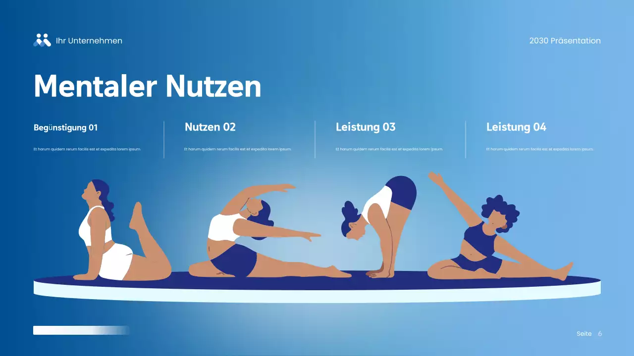 Blaue moderne Wellness-Präsentation