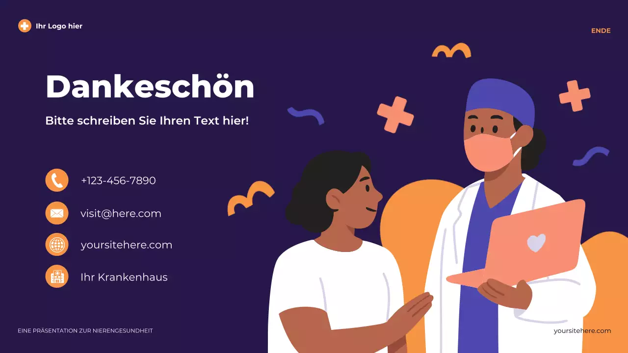 Lila moderne illustrative Nierengesundheit Präsentation