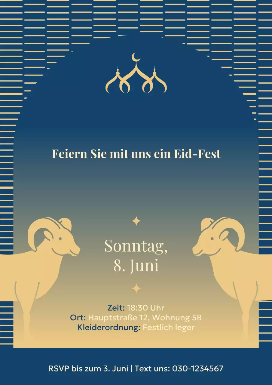 Elegantes Eid Al-Adha-Einladungsplakat