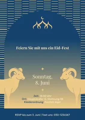Elegantes Eid Al-Adha-Einladungsplakat