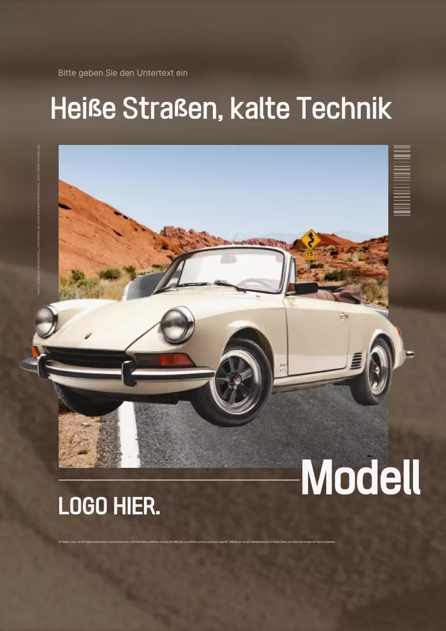Beige Oldtimer-Werbung