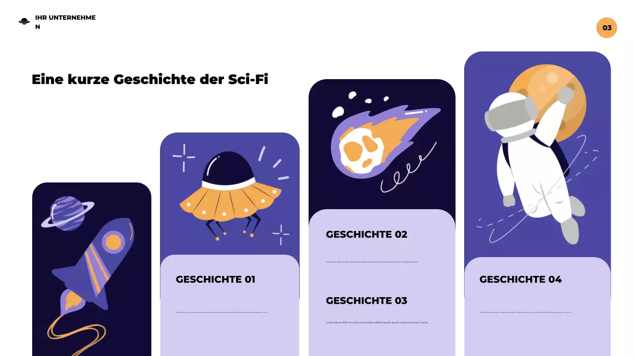 Lila Illustrative futuristische Science-Fiction-Präsentation