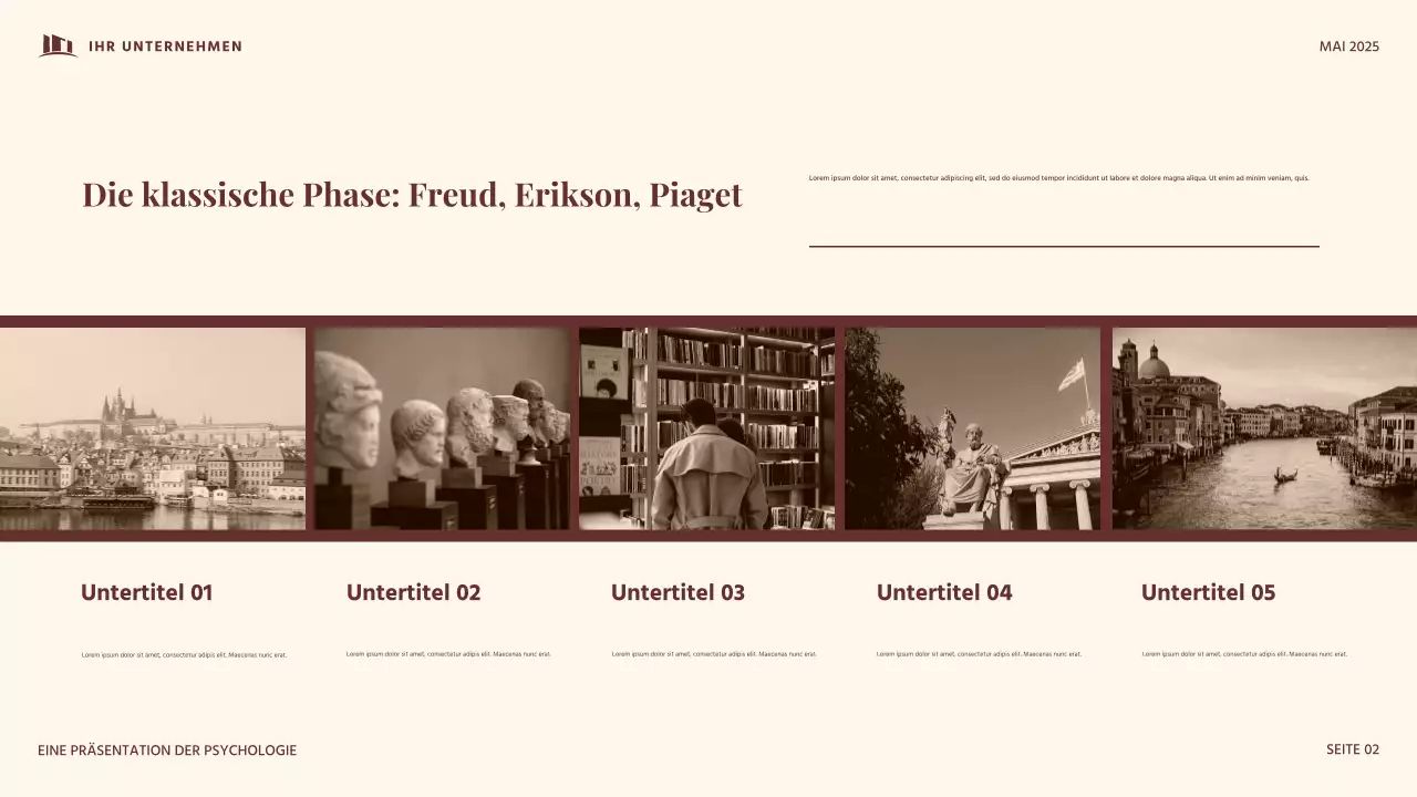 Rote und beige Vintage-Entwicklungspsychologie Präsentation