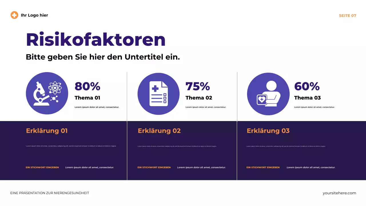 Lila moderne illustrative Nierengesundheit Präsentation