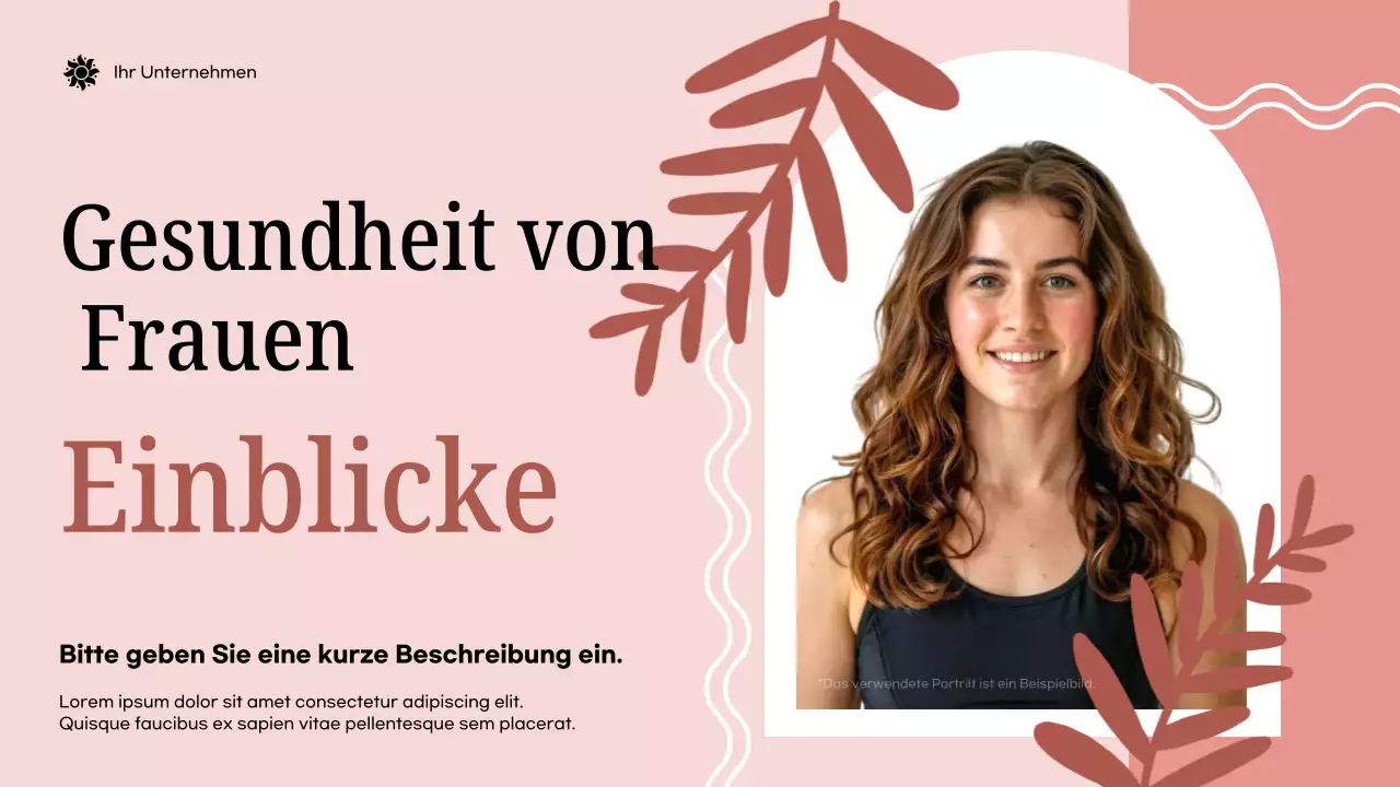 Rosa Moderne Gesundheitsankündigung Präsentation