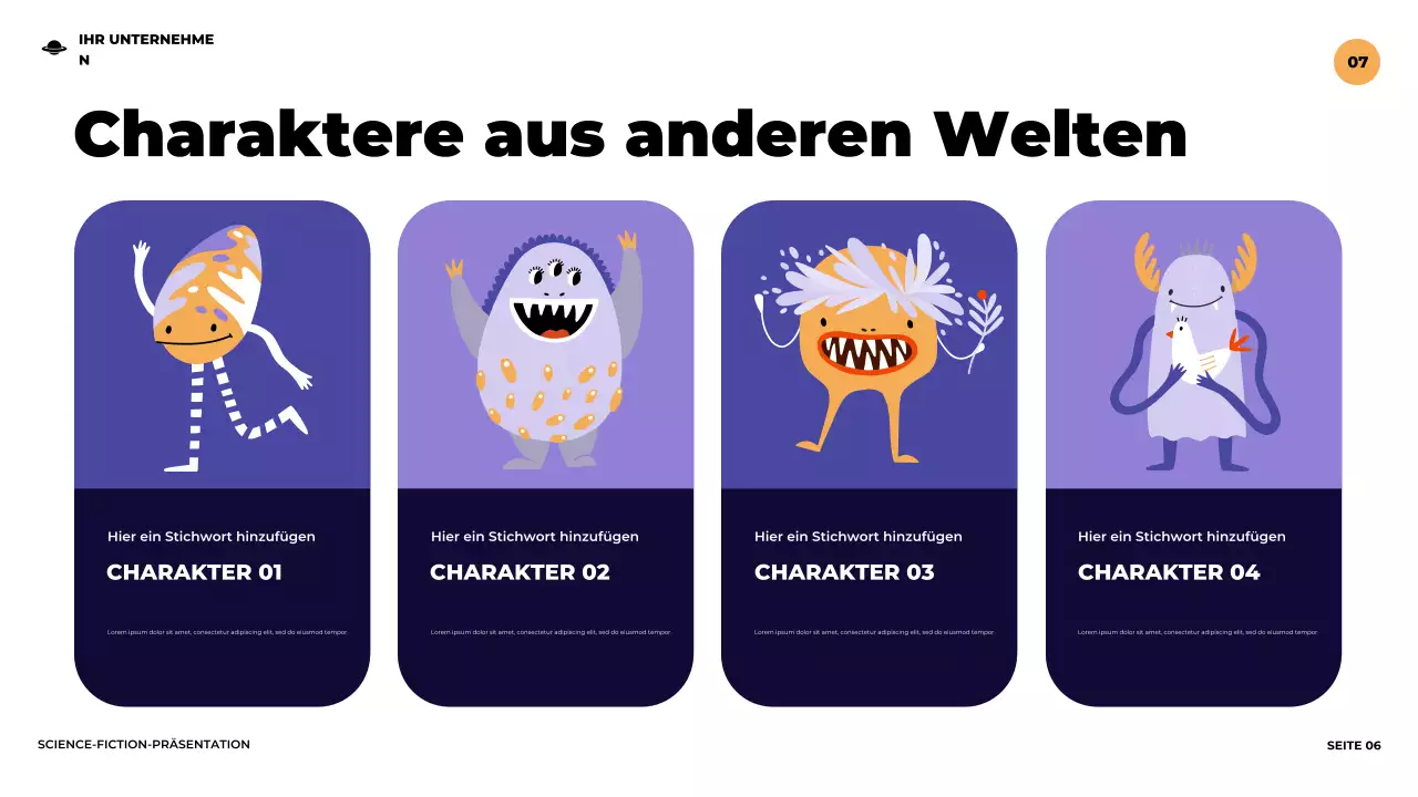 Lila Illustrative futuristische Science-Fiction-Präsentation