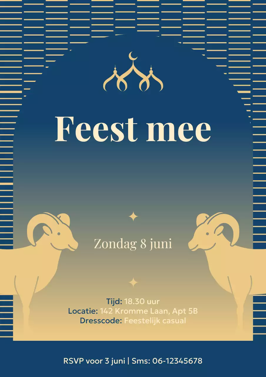 Elegante Eid Al-Adha-uitnodigingsposter