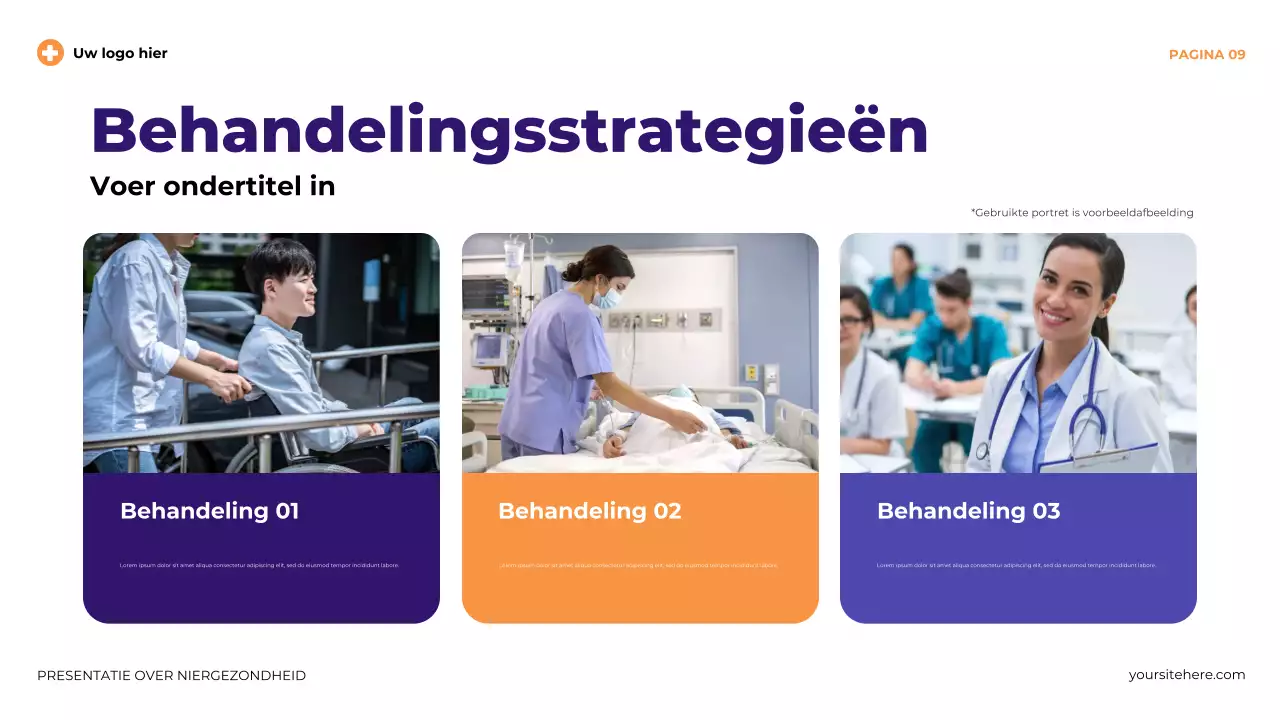 Paarse moderne illustratieve presentatie over niergezondheid