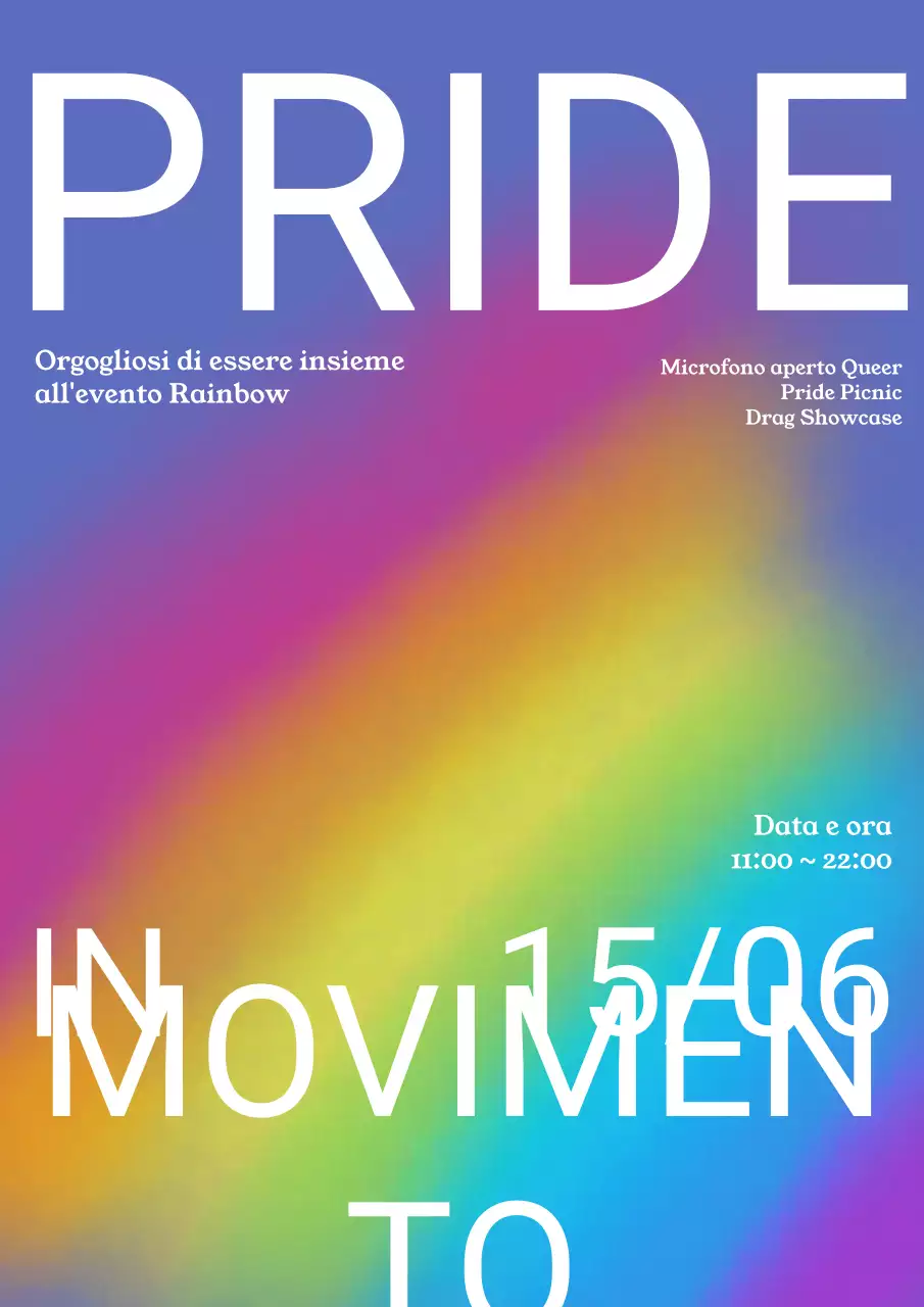Manifesto dell'annuncio del Rainbow Modern Pride