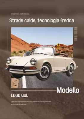Pubblicità di auto d'epoca beige
