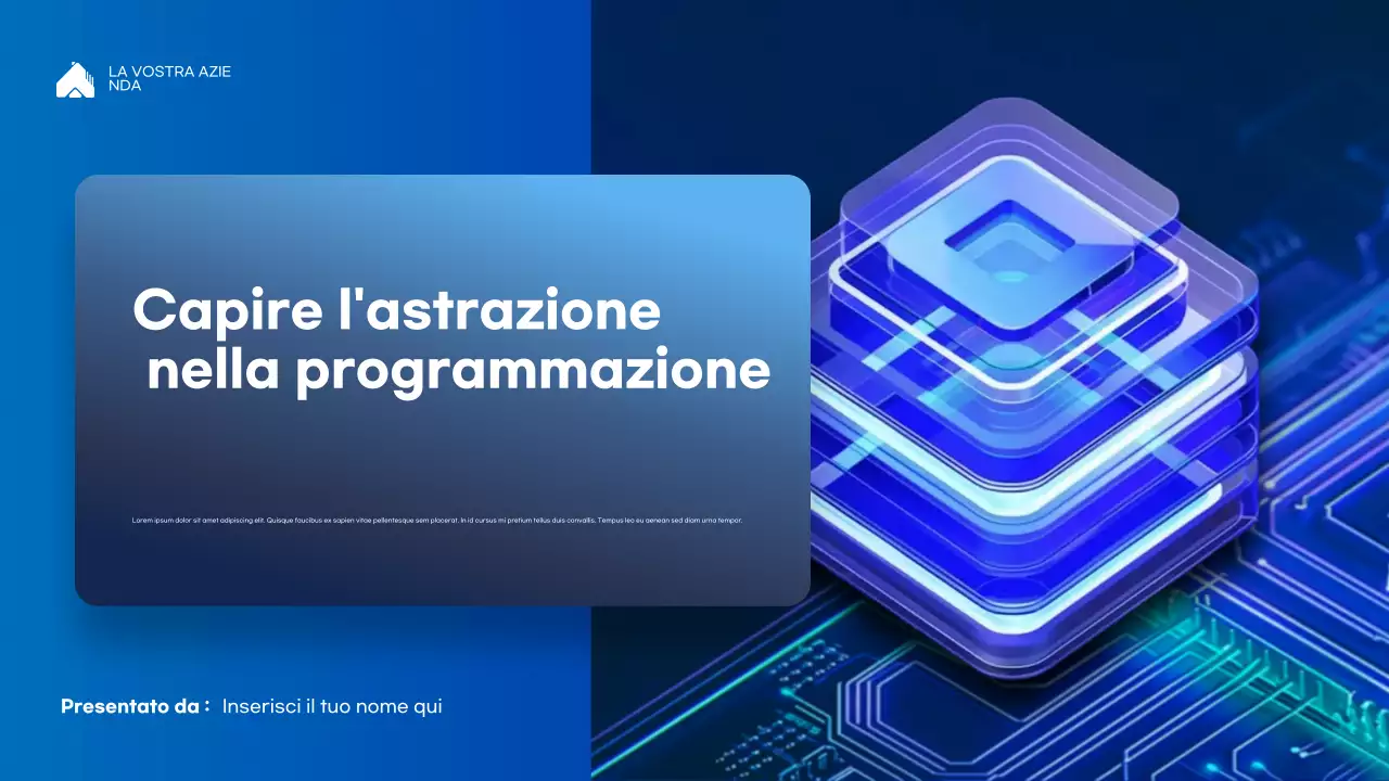 Presentazione della lezione di programmazione moderna blu