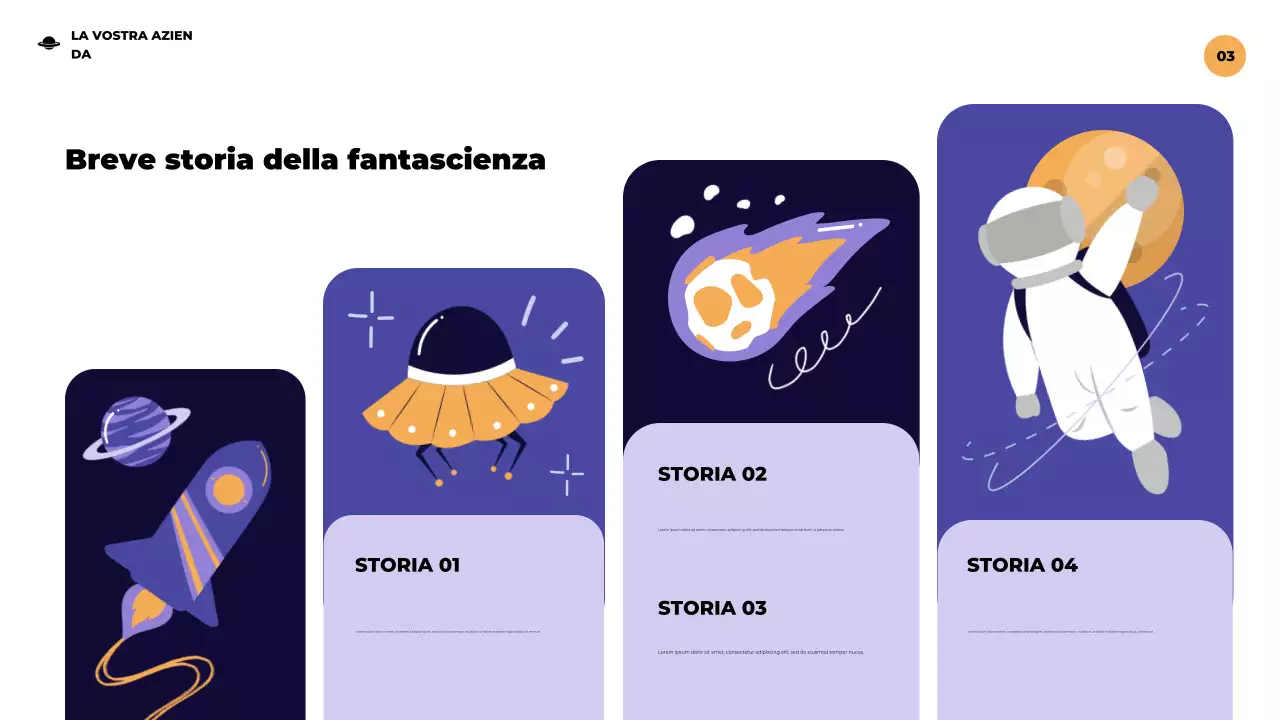 Presentazione di fantascienza futuristica illustrativa viola