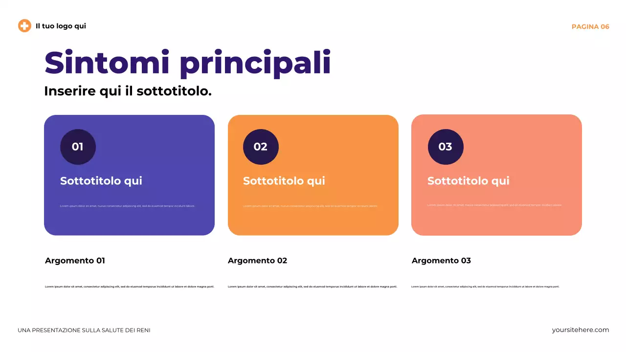 Presentazione illustrativa moderna viola sulla salute renale