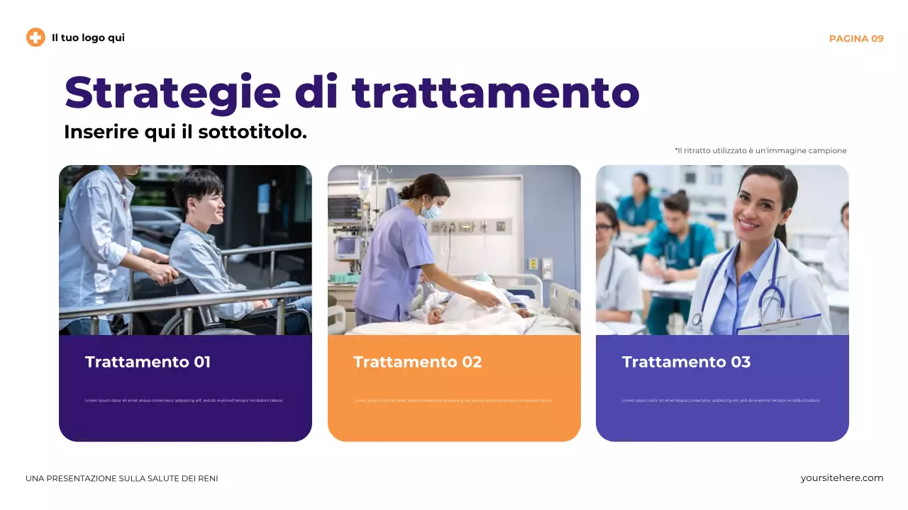 Presentazione illustrativa moderna viola sulla salute renale