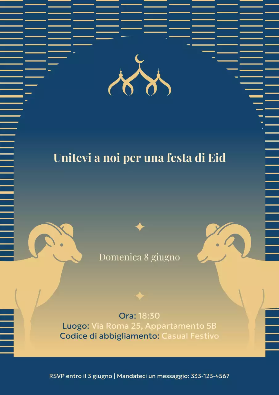 Elegante poster di invito per l'Eid Al-Adha