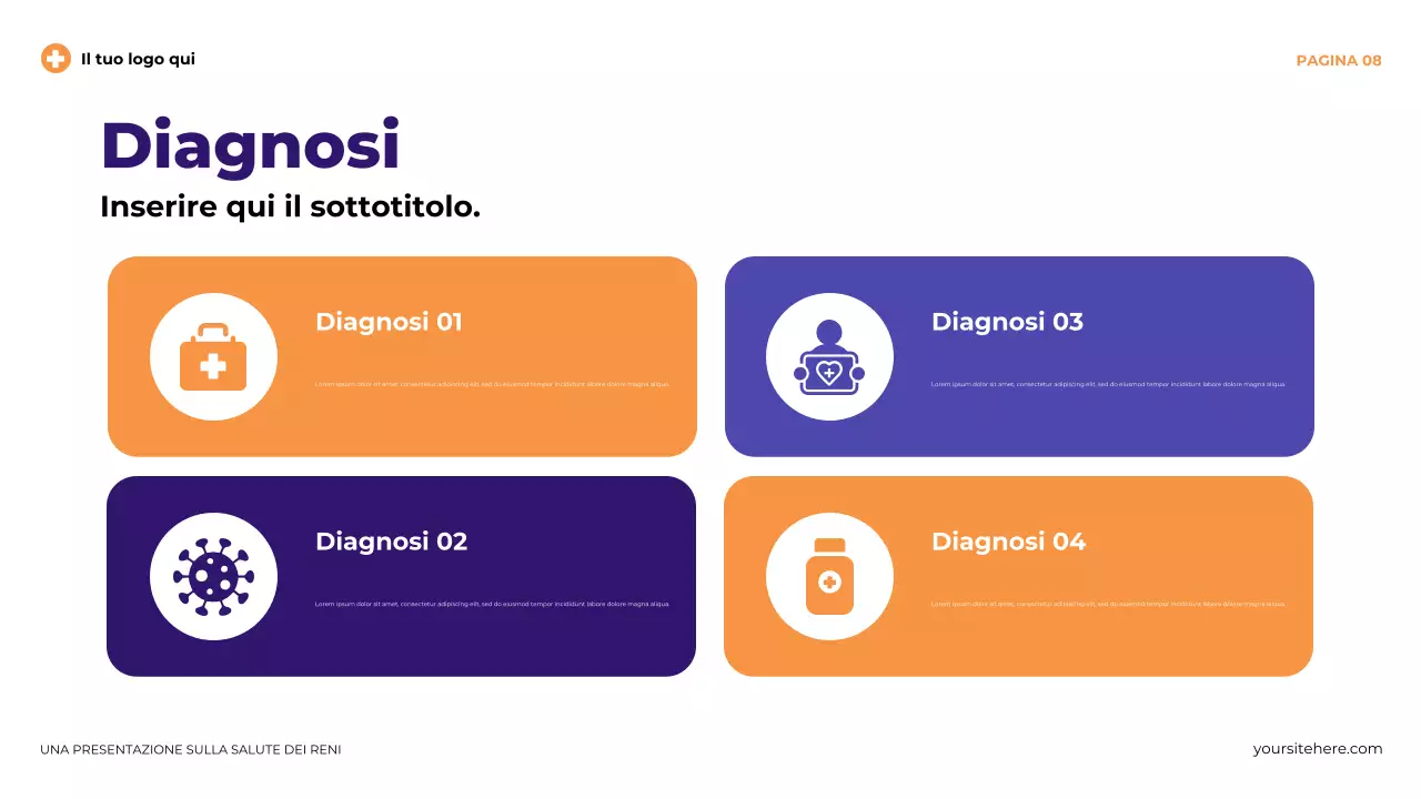 Presentazione illustrativa moderna viola sulla salute renale