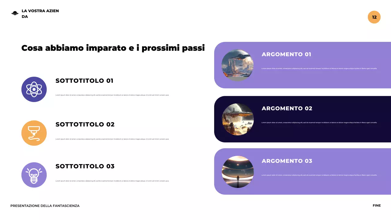 Presentazione di fantascienza futuristica illustrativa viola