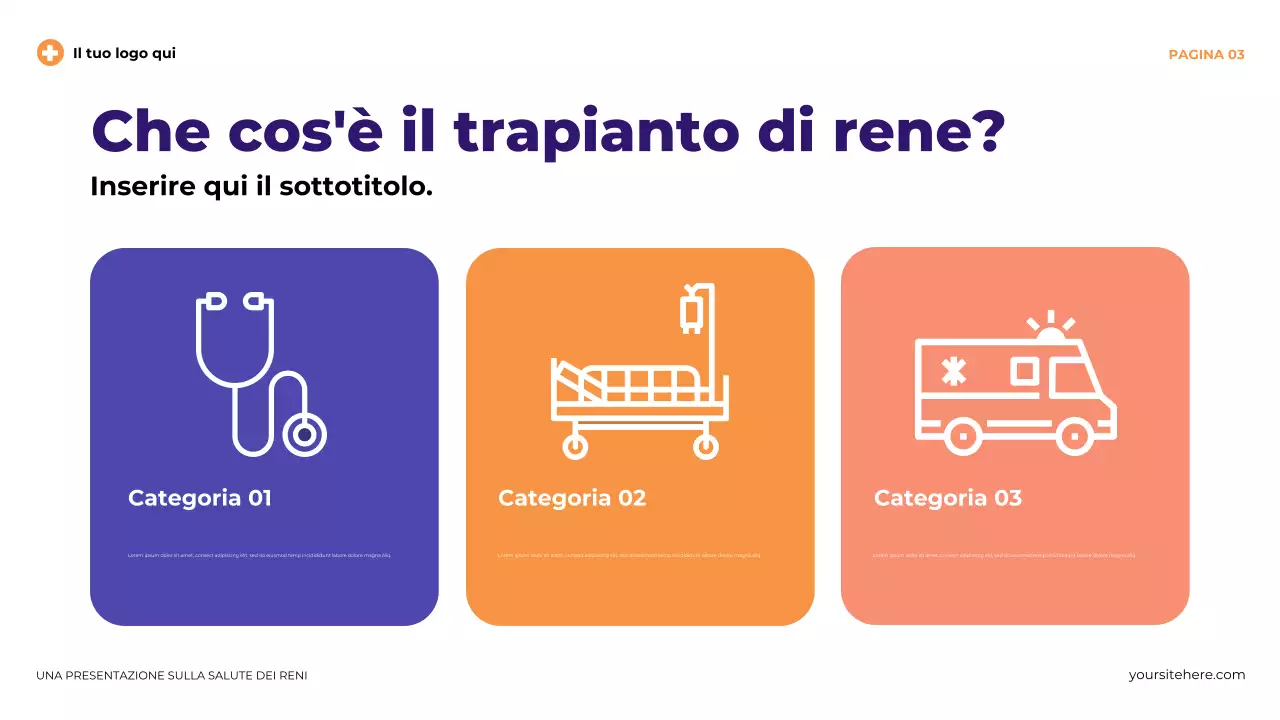 Presentazione illustrativa moderna viola sulla salute renale